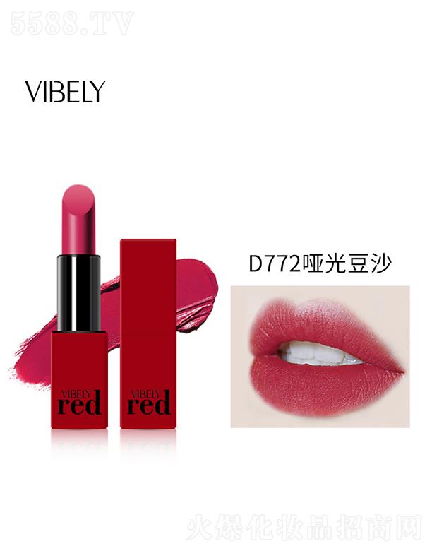 VIBELY大红唇情蜜语口红D772哑光豆沙