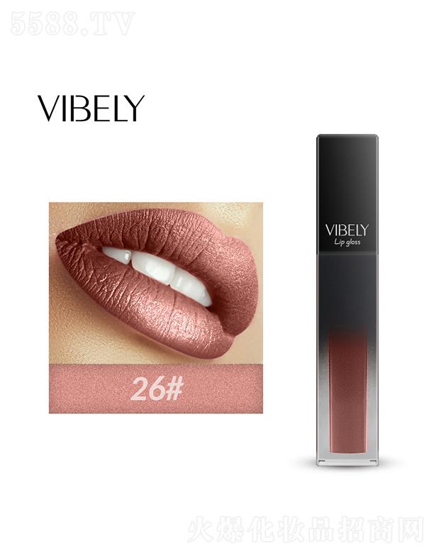 VIBELY欧美哑光裸色液体珠光唇釉26#